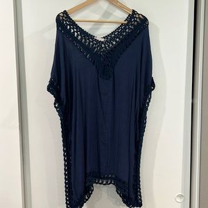 Navy swimsuit cover up